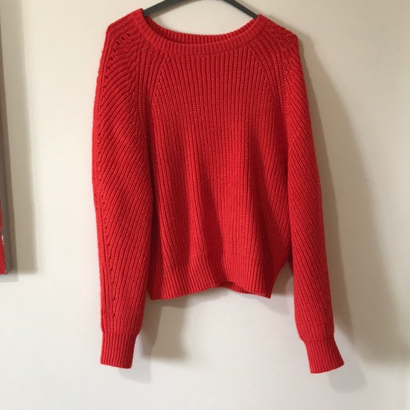 Mango Sweaters - MANGO - Red Knit Sweater